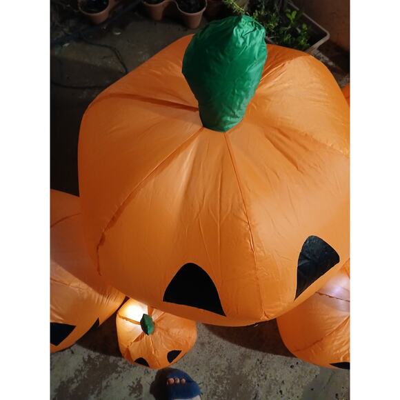Inflatable LIGHTED Large 8' PUMPKIN PATCH Air blown Yard Outdoor Indoor Party - Picture 5 of 15